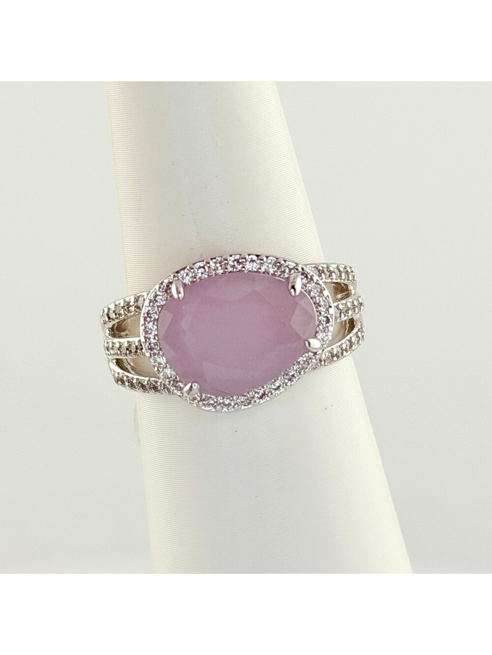 Bomb Party Sz 9 "Show Me The Glam" Purple Kunzite +Quartz Rhodium RBP6564 RETRO